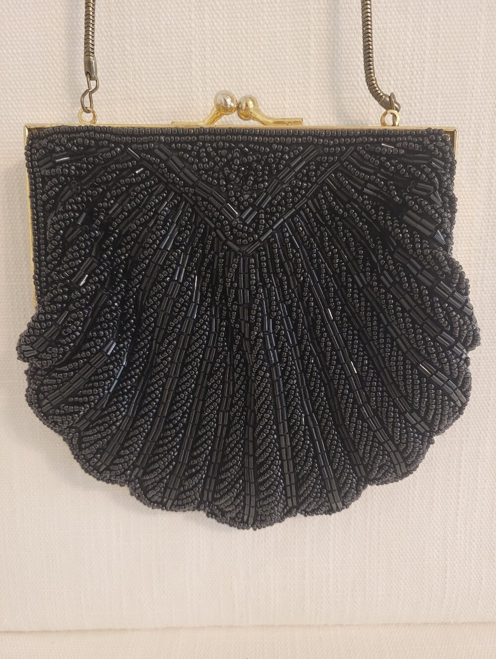 Beaded Black Evening Clutch - Elegant Ladies Bag